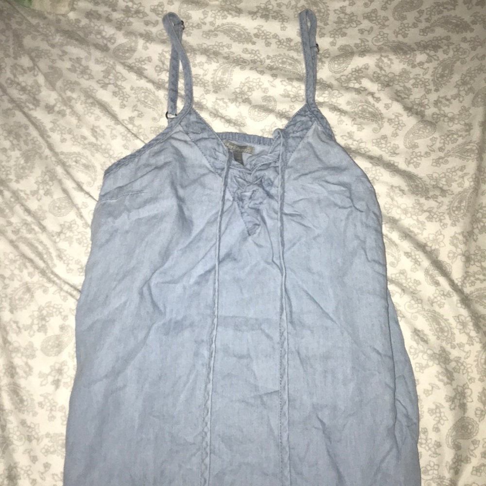 Jean tie up tank top